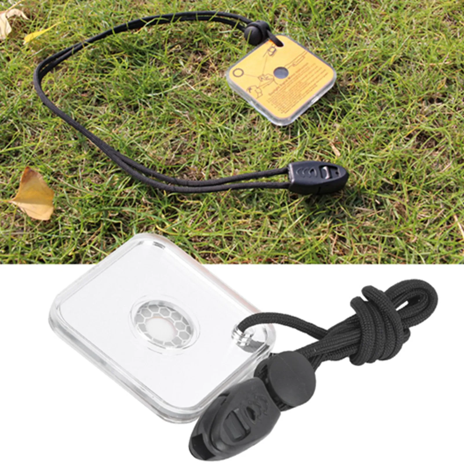 Espelho refletor de sobrevivência ao ar livre, espelho refletor acrílico de sobrevivência ao ar livre, segurança com cordão, apito, espelho de sinal