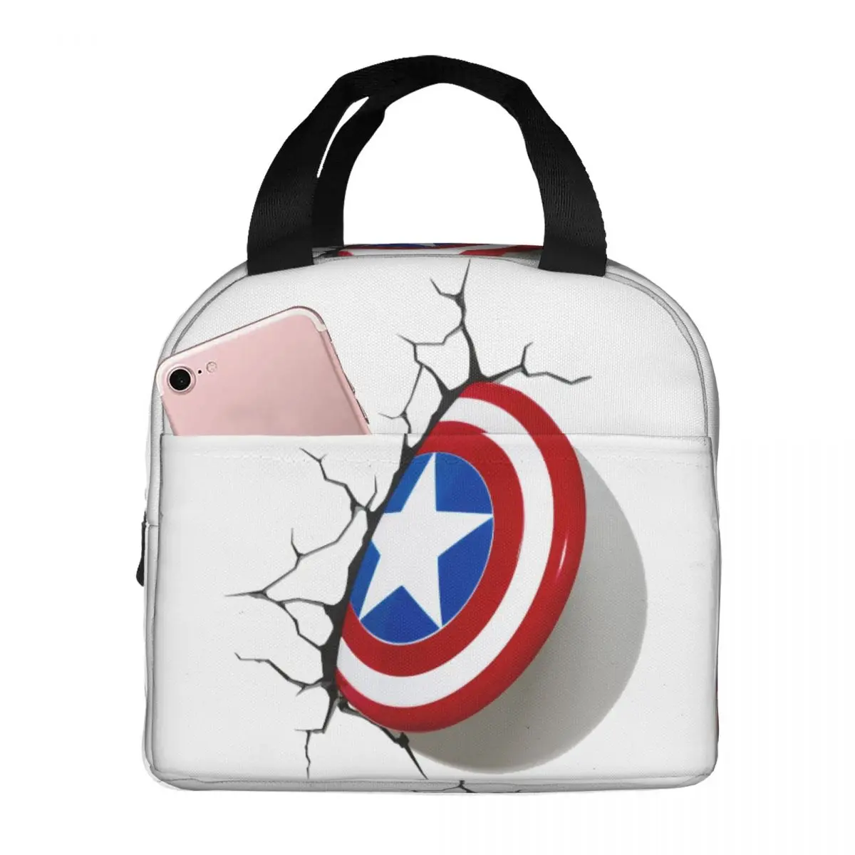 Hot Selling Marvel Bento Boxes Captain America For Men Women New Weekend Picnic Lunch Bag Leakproof Insulated