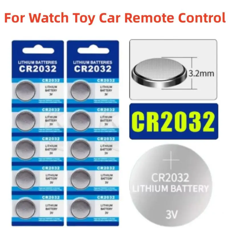 5pcs CR2032 CR 2032 แบตเตอรี่ปุ่ม 3V แบตเตอรี่ลิเธียมสําหรับนาฬิกาของเล่นเครื่องคิดเลขรถรีโมทคอนโทรลปุ่มเหรียญ 2025