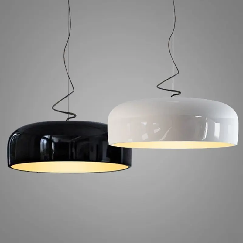 nordic led pendant lights abajur de aluminio preto branco redondo pendurado lustre iluminacao sala de jantar cozinha suspensao lustre 01