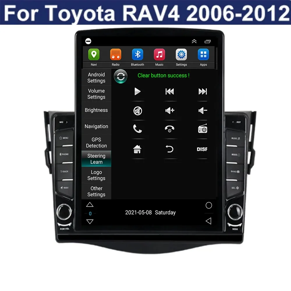 تسلا نوع الوسائط المتعددة لتويوتا RAV4 Rav 4 2006-2012 أندرويد 14 راديو السيارة مشغل وسائط متعددة لتحديد المواقع والملاحة Carplay السيارات DVD