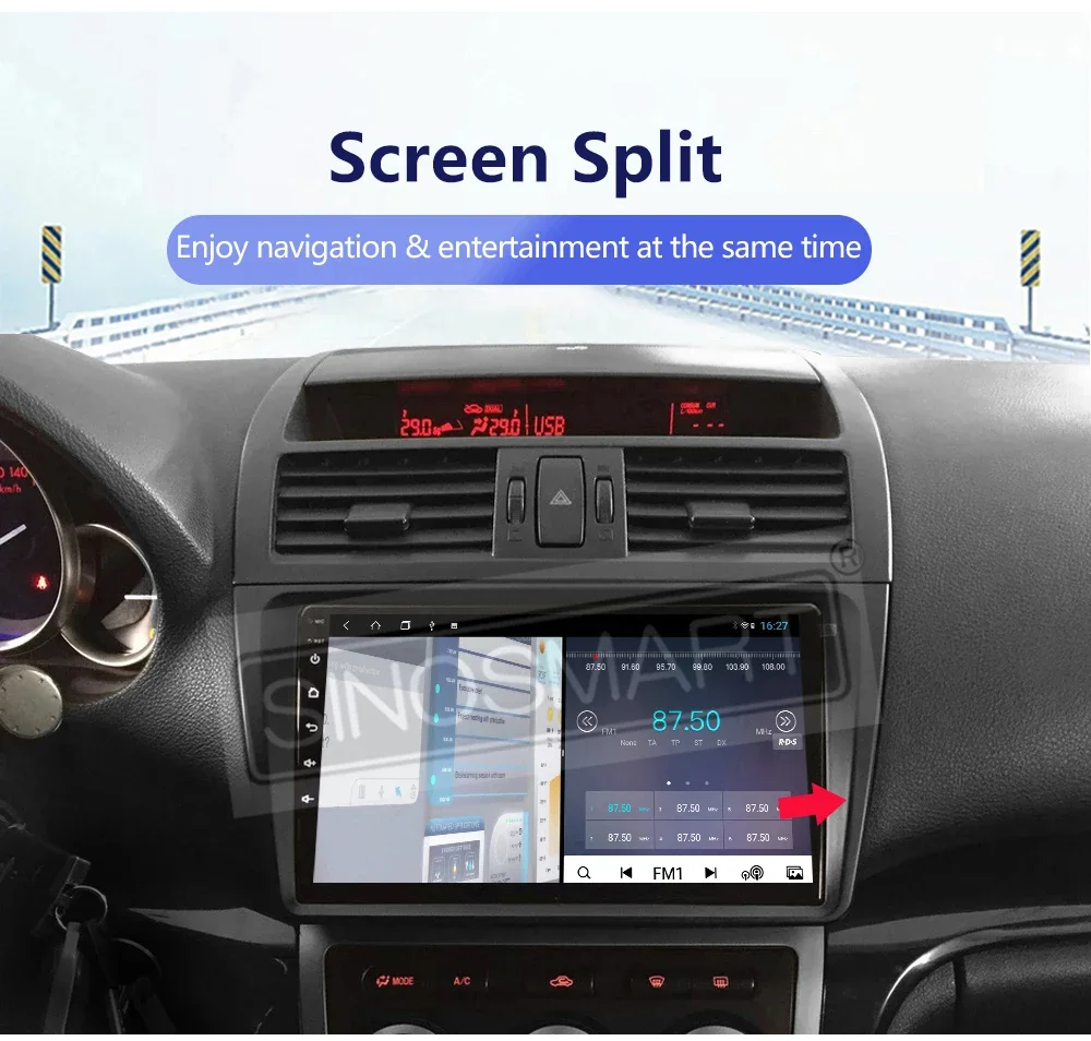 SINOSMART Android Navigation für Mazda 6 Mazda6 Atenza GH 2008–2012 2. Gen Autoradio GPS DSP CarPlay Android Auto Bose Unterstüt – Detail 21