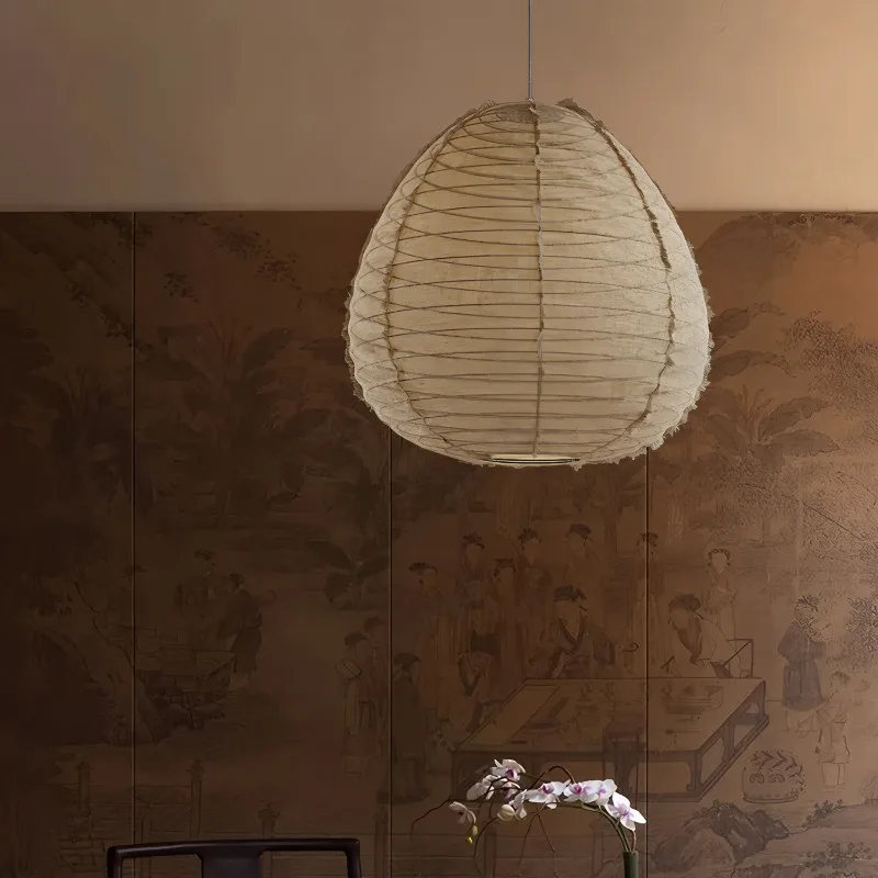 اليابانية القماش المعدني قلادة أضواء الإقامة المنزلية غرفة الشاي مطعم زن مستوحاة فانوس شكل متجر الملابس مقهى Hanglamps