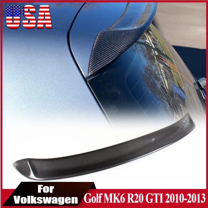 

Задний спойлер багажника, крыло для VW Golf 6 MK6 VI R20 GTI 2010-2013, вид из углеродного волокна, задний спойлер на крышу автомобиля, губное хвостовое крыло