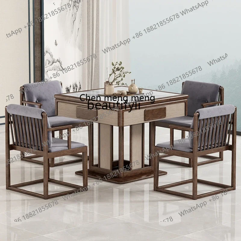 

xx1Chinese solid wood mahjong table table dual-purpose automatic household high-end bass mahjong machine