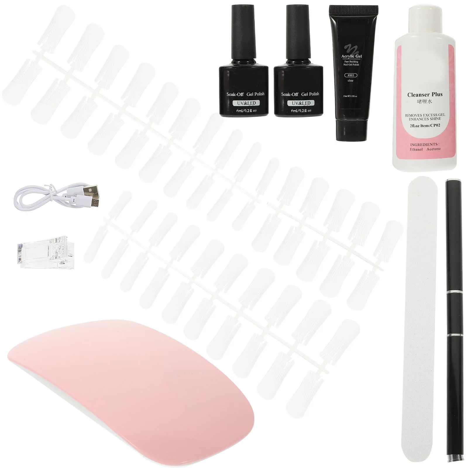 

Manicure Kit False Extension Cream Lamp Seal Primer Set Professional Art Supplies Eco-Friendly Durable Easy Carry Nail Extension