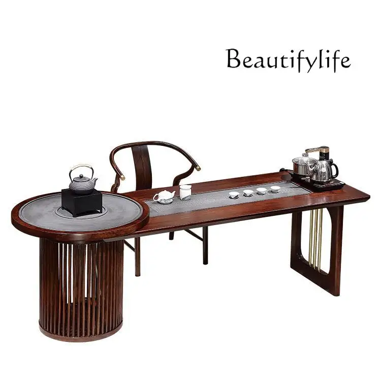 Light Luxury New Chinese Style Ugyen Wood Tea Table Modern Zen Tea Table Aesthetic National Fashion Furniture