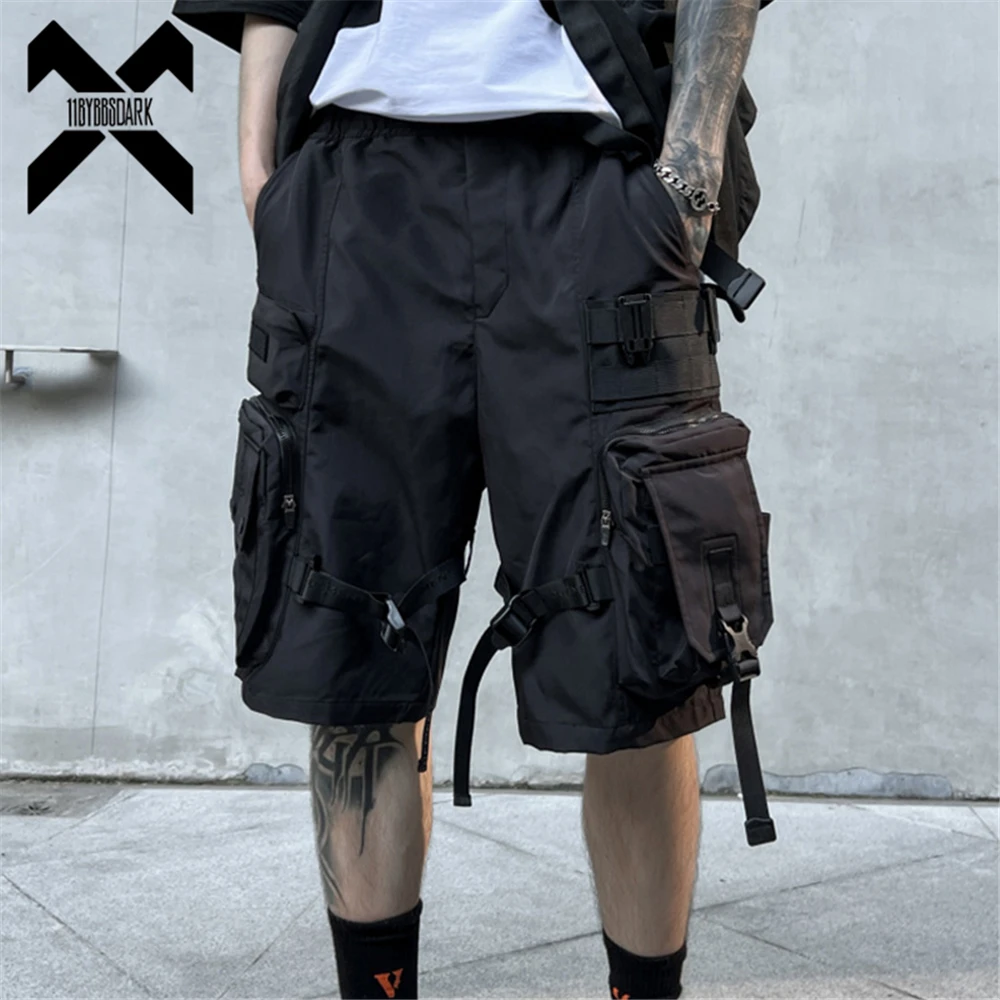 

2023 Summer Tactical Cargo Shorts Men Fashion Functional Multi Pockets Shorts Techwear Hip Hop Streetwear Knee Length Pants