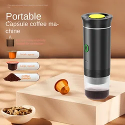 Máquina de café Espresso portátil eléctrica inalámbrica para coche y hogar, cafetera de Camping, 3 en 1, cápsula en polvo, cafetera de viaje