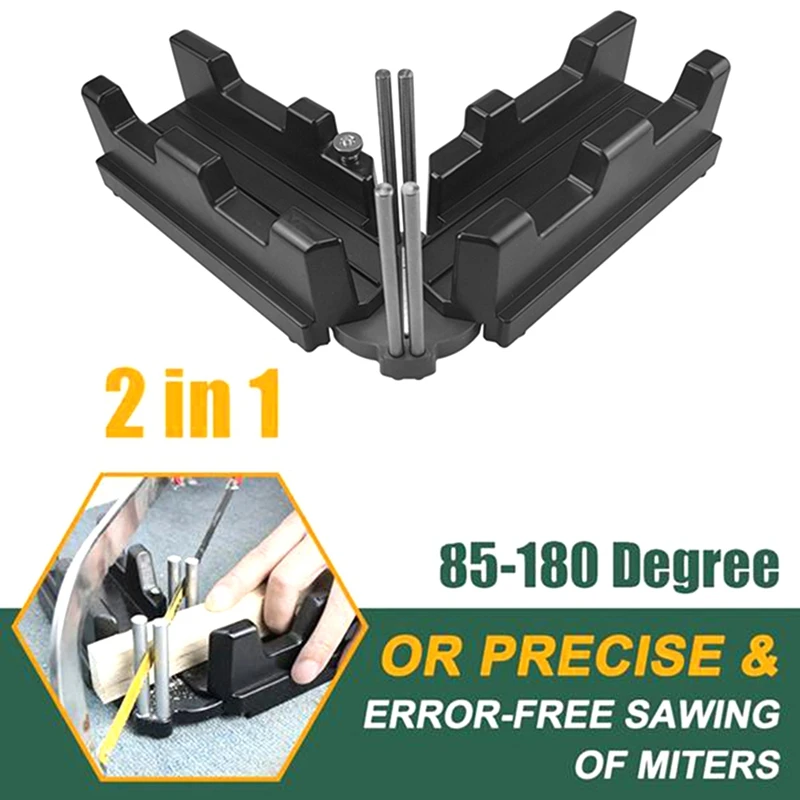 Bevel Gauge And Mitre Box 2-In-1 Mitre Measuring Cutting Tool Angle Cutting Tool For Baseboards