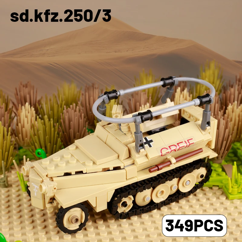 WW2 Military Tank Weapons Building Blocks Toy MOC German US Soldier Armored Car Cannon Truck Vehicle Bricks Toys Boys Gift