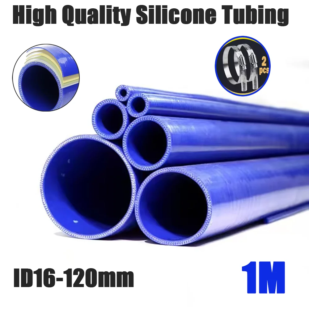 Blue Universal Straight Silicone Hose ID16-120mm Rubber Joiner Tube For Intercooler Cold Air Intake Pipe Car Turbo Intake Pipe