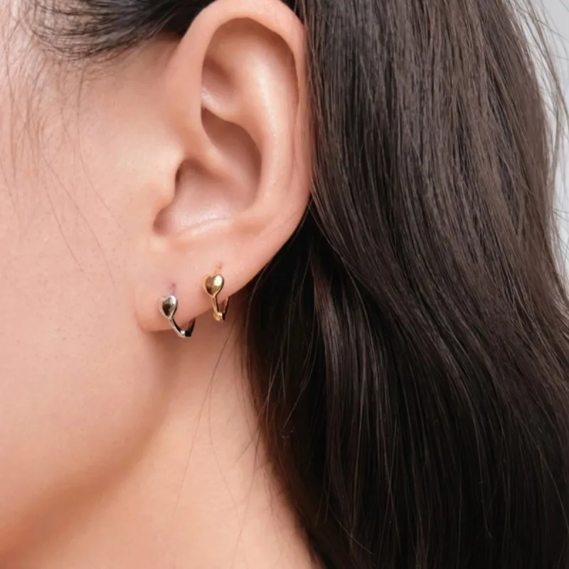 

VENTFILLE 925 Sterling Silver Love Heart Earrings for Women Ear Wire Minimalist Versatile Trend Fresh Jewelry Gift Dropshipping