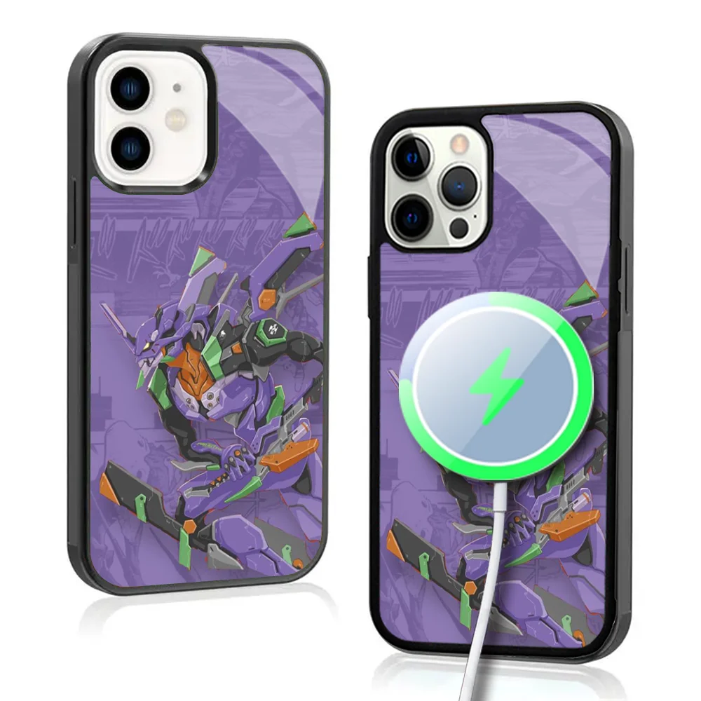 N-Neon G-Genesis E-Evangelion Phone Case For IPhone 16 15 Pro Max Case 14 Plus 13 12 11 Magesafe Magnetic Wireless Charge Cover