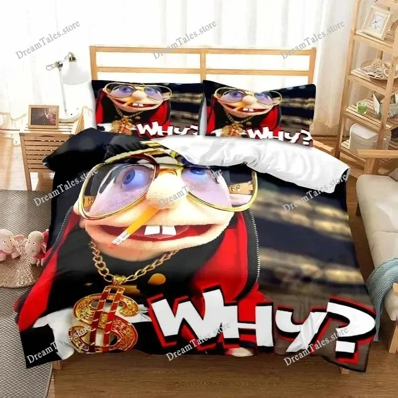 3D Print SML Cartoon Jeffy Bedding Set Double Twin King Duvet Cover Comforter Pillowcase Boys Girls Adults Bedroom