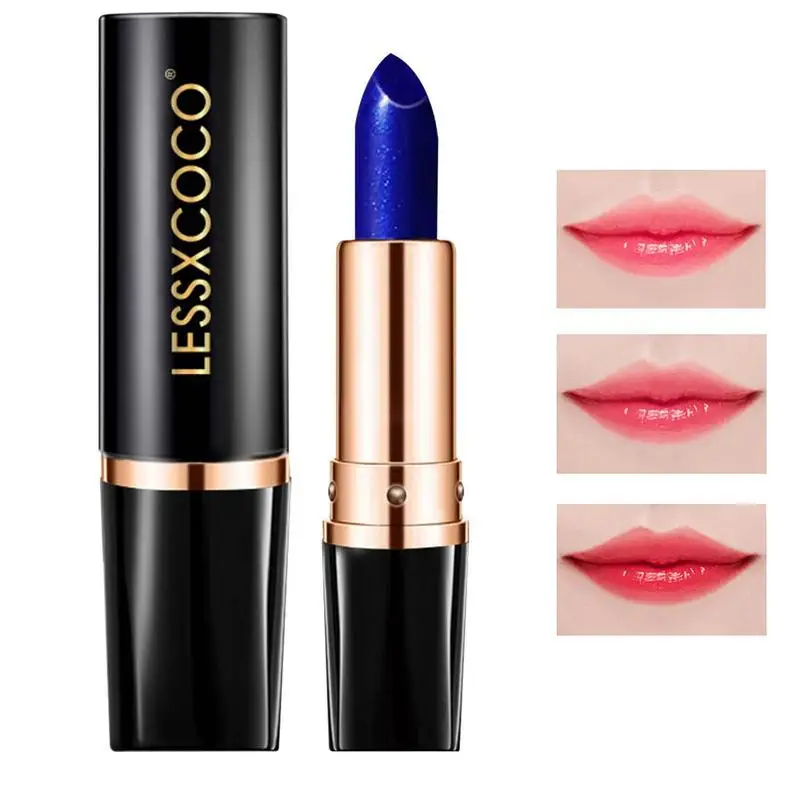 Blue Rose Lipstick Temperature Color Changing Lip Moisturizing Balm  Makeup Lip Gloss Shiny Lipstick Long Lasting  Lip makeup