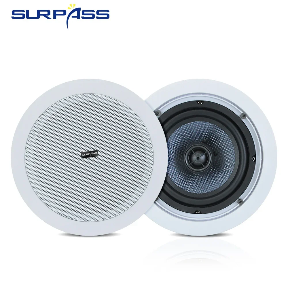 6.5inch 40W Ceiling Speaker Flush Mount Passive In Ceiling Wall Speaker Home Sound System for Indoor Bedroom Living Room Theater