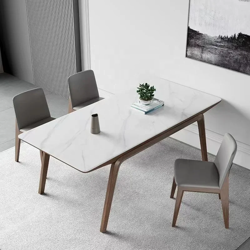 

l Solid wood wood gray wood dining table 1.4 meters long rectangular dining room Restaurant hotel customized