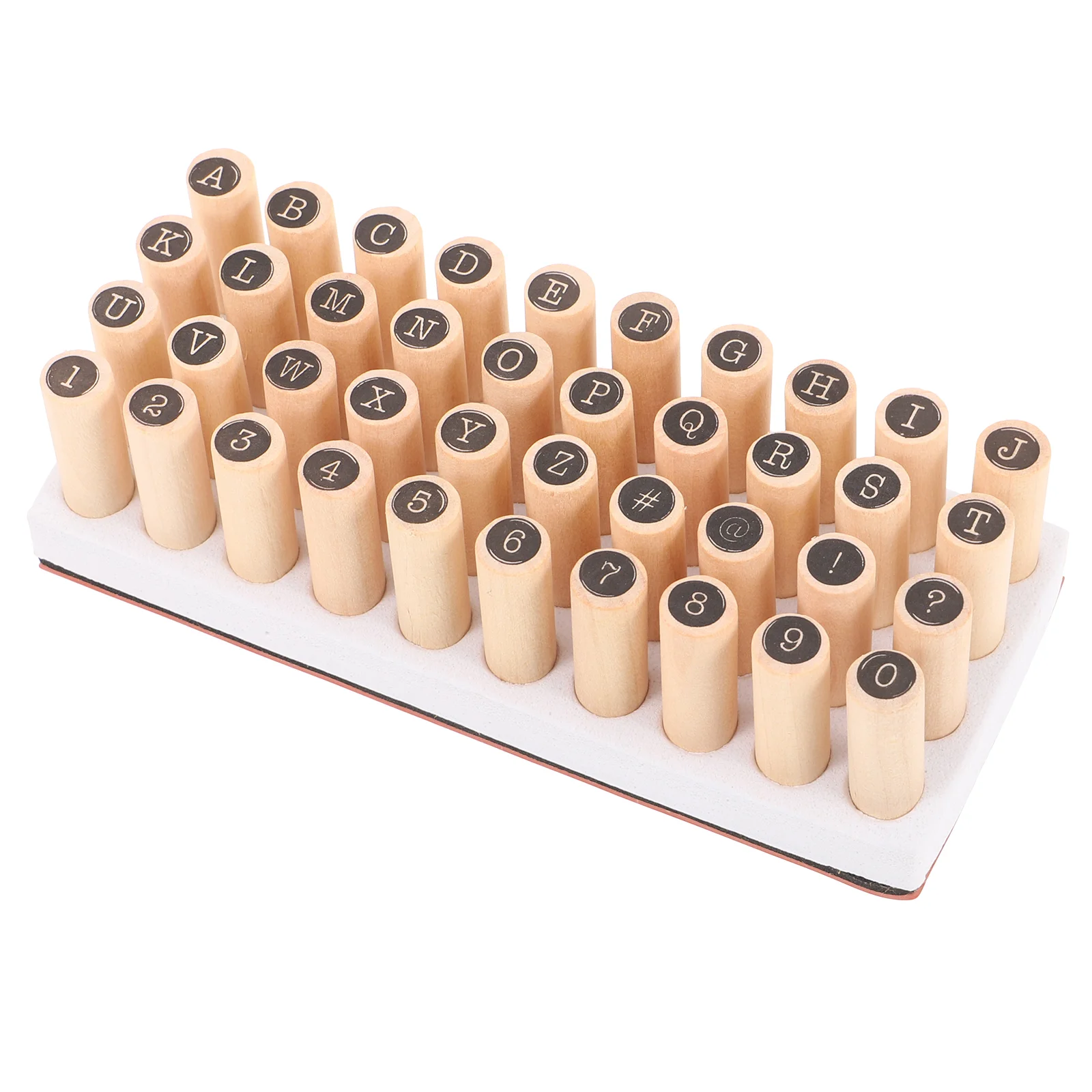 40 Pcs Letter Cylinder Seal Wooden Stamps Postage DIY Cards Making Alphabet Hand Account