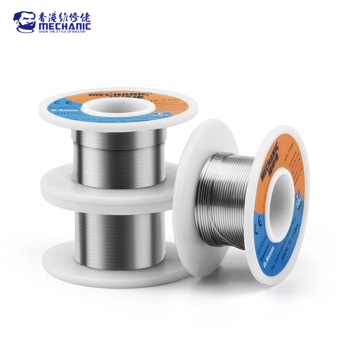 MECHANIC HX-T100 55g Mild Rosin Core 183℃ Melting Point 0.2mm-1.2mm High Purity Solder Wire Welding Flux for PCB repair