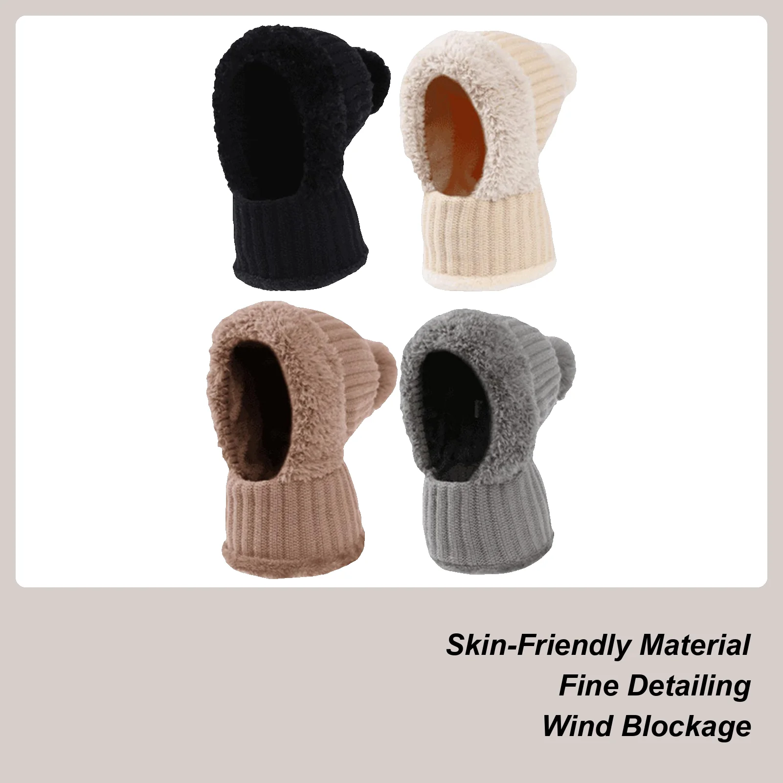 

Knit Hat Cold Weather Beanie With Neck Gaiter Fleece Lining Knit Warm Hat With Ear Flaps For Cold Weather Autumn Hiking Travel