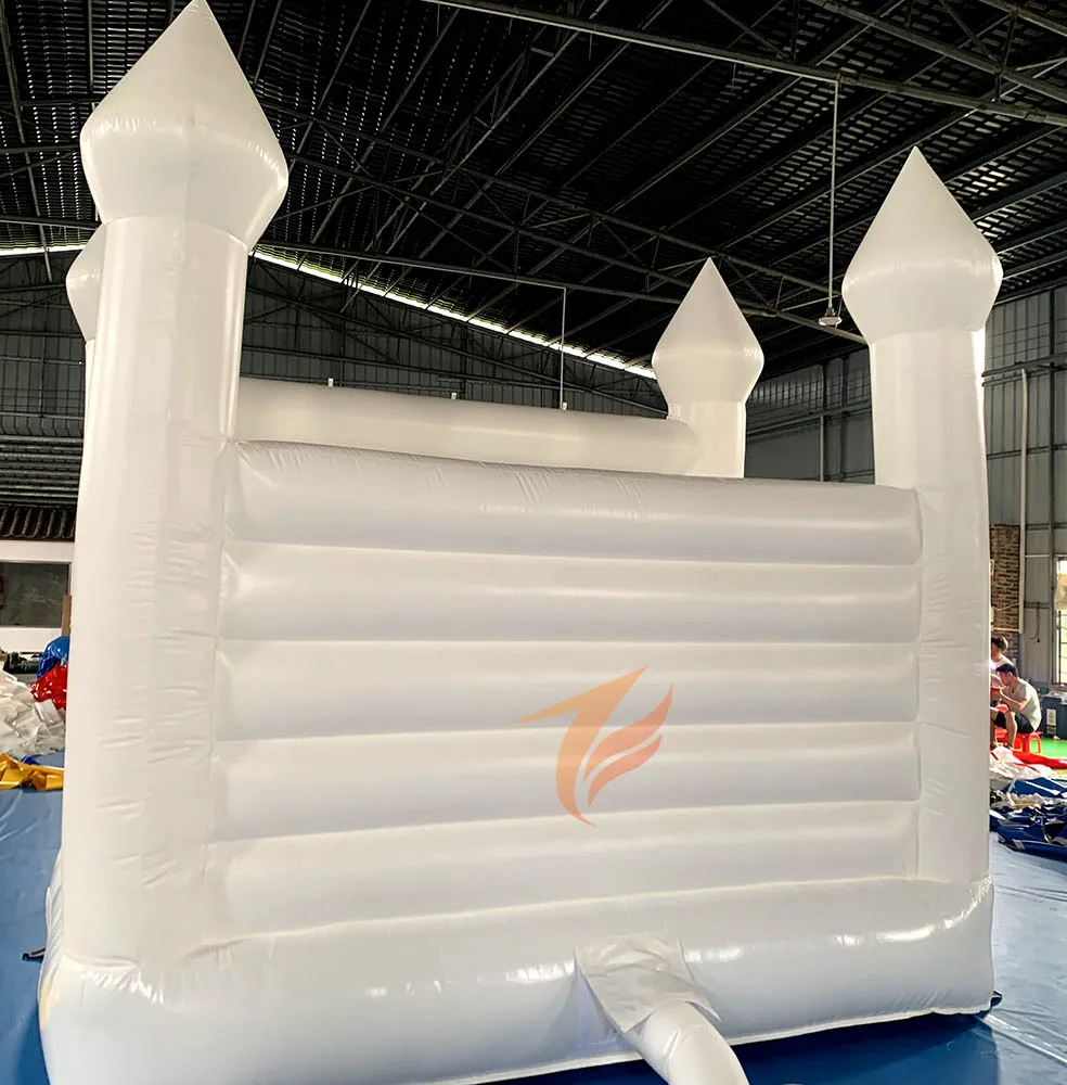 12*10 Ft White Bounce House Bouncy Castle Soft Play Outdoor Playground For Kids