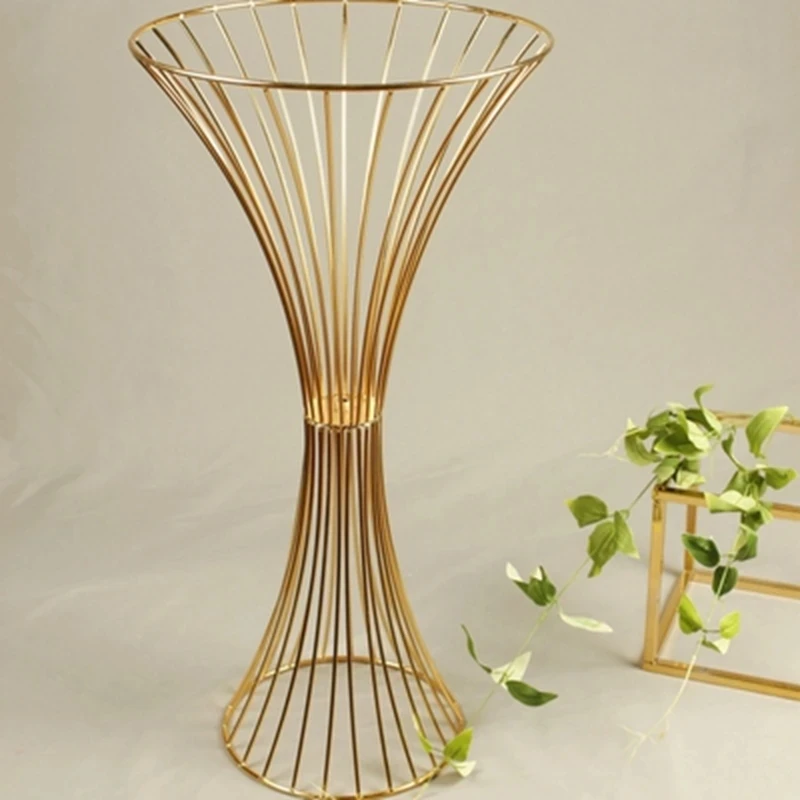 10 PCS 60CM Gold Waist Vase Flower Stand, Wedding Party Table Centerpiece Metal Flower Display Rack For Banquet Event Home Decor