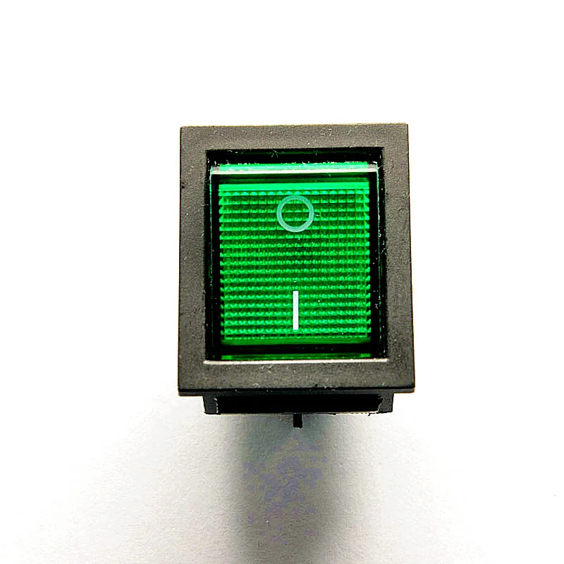Large Boat Switch KCD4-201 Green 4 Feet 2 Stall Lights with Rocker Switch 16A/250V 20 Pcs Group