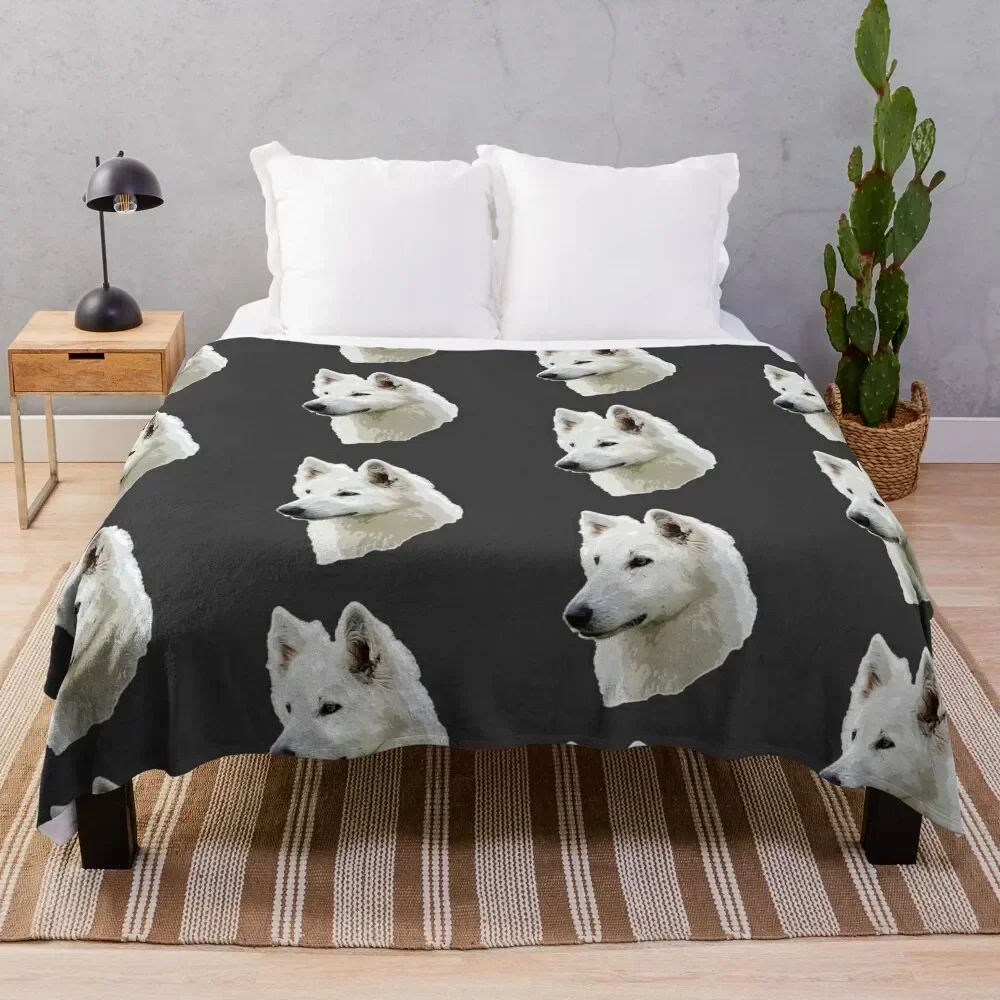 

White Swiss Shepherd Stunning White Dog Throw Blanket Multi Purpose Soft Warm Blanket for Home Travel