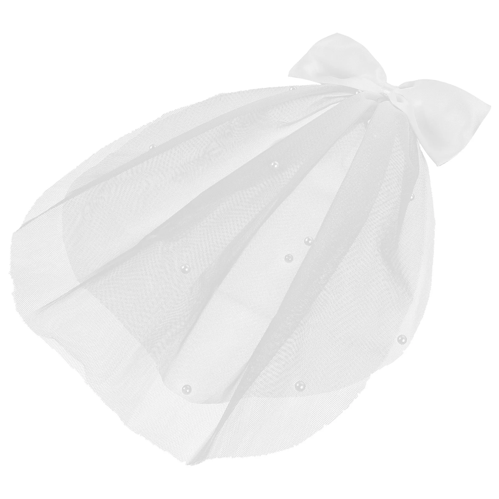 

Bow Hairpin Girl Bows Wedding Dresses for Bride Faux Pearl Veils Brides Mini Mesh White Pins