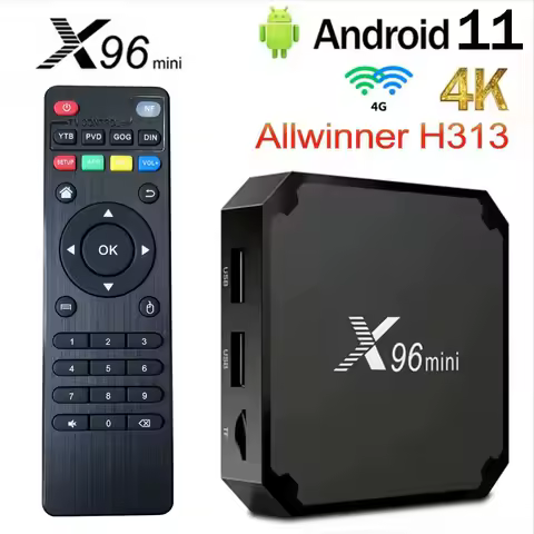 Original X96 mini tv box Android 11.0 H313 S Quad Core 2GB 16GB 4G WiFi 4K UHD HDR 10 H265 multimedia player TV Box