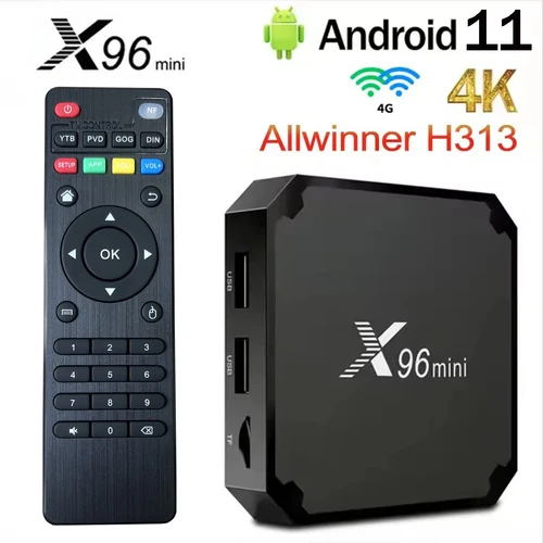 Original X96 mini tv box Android 11,0 H313 S Quad Core 2GB 16GB 4G WiFi 4K UHD HDR 10 H265 reproductor multimedia TV Box