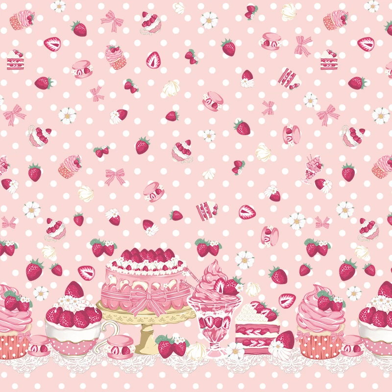 

Original Stberry Lolita Pattern Handmade DIY Fabric Doll Clothes Tablecloth Home Decor Polyester Fabric Print