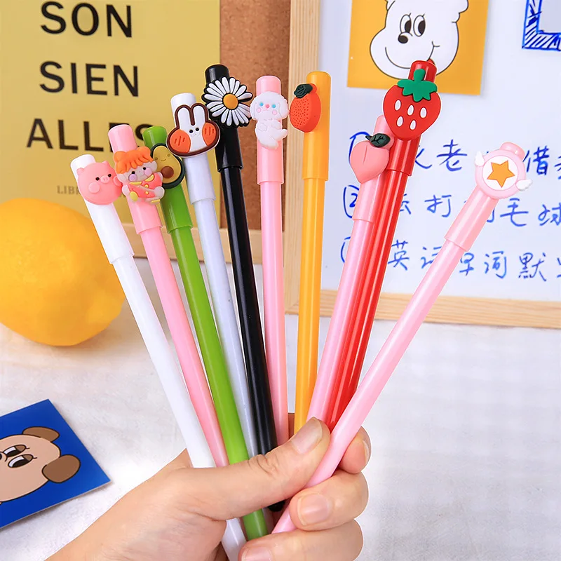 Versión coreana de la linda chica corazón sexo dibujos animados estudiante escritura gel oficina prueba agua