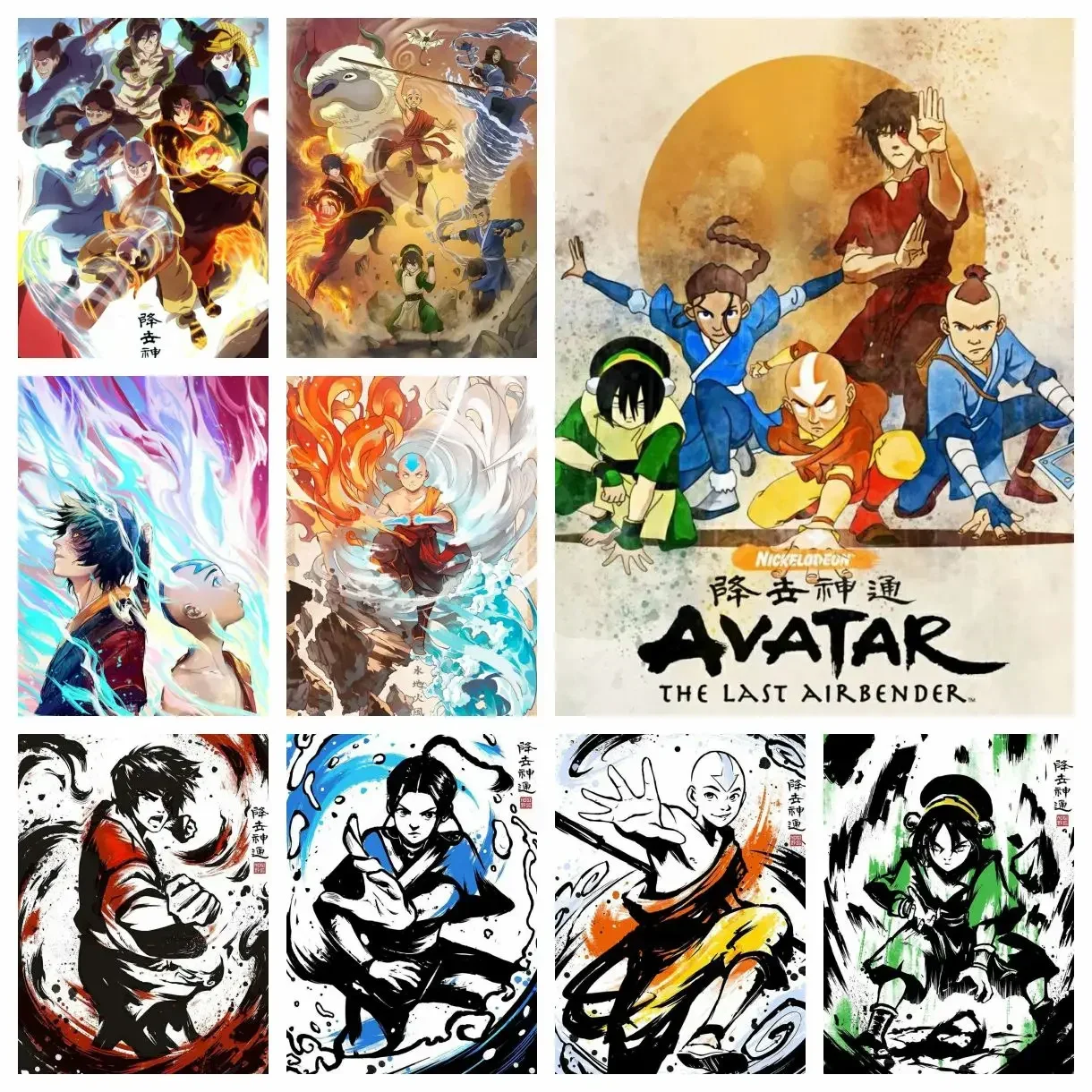Anime Avatar-The Last Airbender 5D DIY Full Square Round Diamond Painting Home Living Room Bedroom Aesthetic Decoration Gift