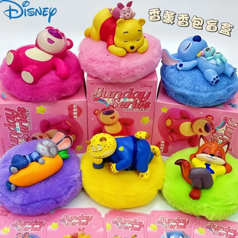 

Оригинальная слепая коробка Disney New Sunday Series Kawaii, магнитная ароматерапевтическая коробка, Винни Ник, аниме, экшн-фигурка, коробка-сюрприз
