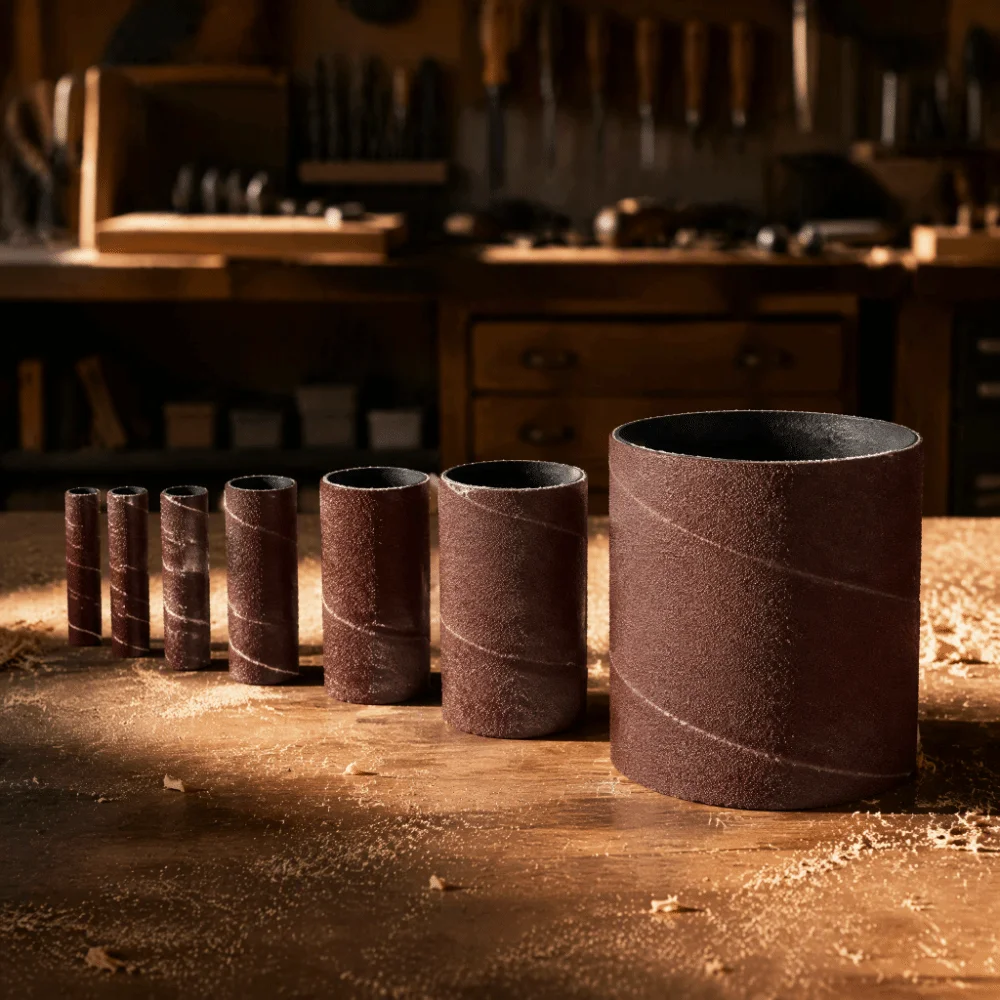 6pcs Long Tube 120 Grit Sandpaper Roll Aluminum Oxide Durable Sandpaper Ring Sanding Belts Wood Sanding