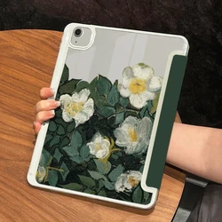 Smart Cover Case Voor 10.2 7th 8th 9th Gen Ipad Air 4 10.9 2020 Air 5 Ipad Mini6 8.3 Ipad 5e Generatie 9.7 Inch Wild Rose Shell
