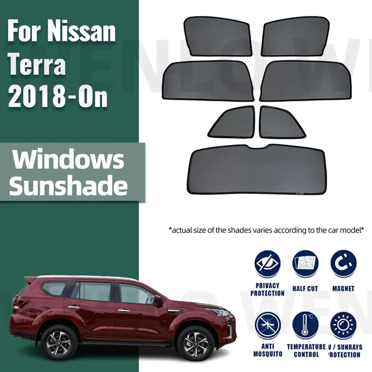 For Nissan Terra X-Terra 2018-2022 2023 2024 Car Sunshade Visor Front Windshield Frame Curtain Rear Side Baby Window Sun Shade