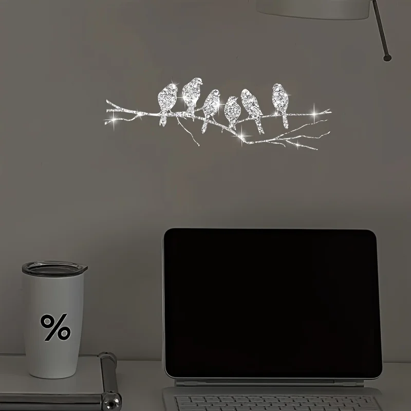 Creative Bird Stickers, Decorating Home Walls, Bedroom Doors, Glass Windows, Makeup Mirrors Decoration Stickers