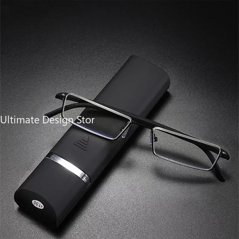 TR90 Presbyopic Glasses Man Blue Light Reading Glasses Men Metal Square Glasses for Sight Plus Lenses Oculos +1.75+2.25+2.75