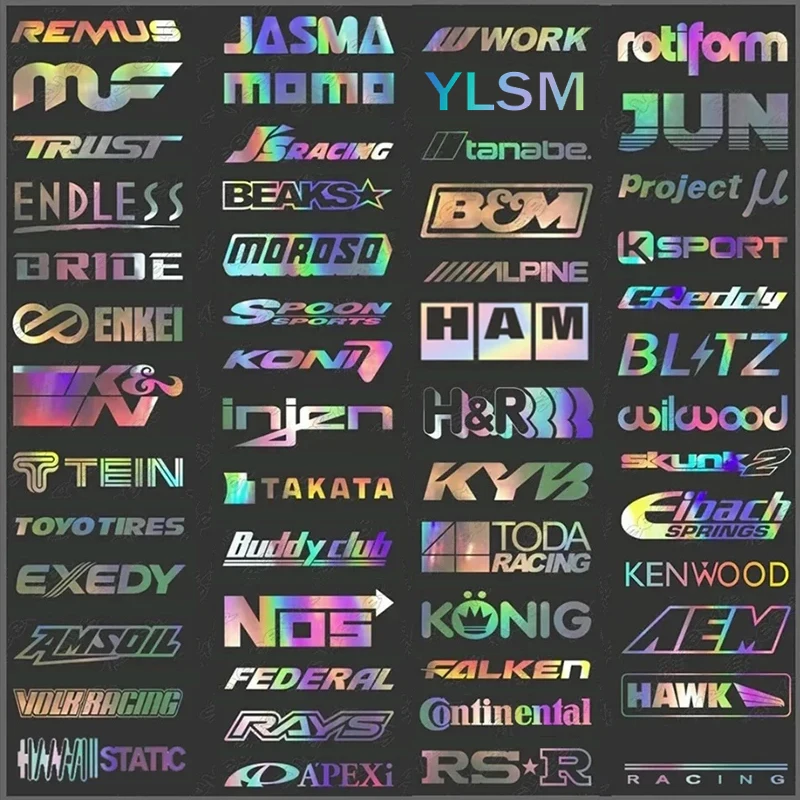 

15pcs Car Stickers Set Random Styles Reflective Racing Sponsor Vinyl Decals for JDM Style Car Window Bumper Decoration Stickers