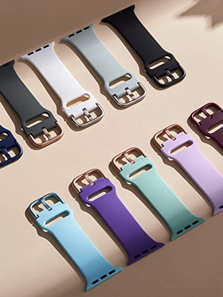 

Silicone band For Apple Watch strap 40mm 44mm 45mm 41mm 49mm 42mm 44 45 mm watchband bracelet iWatch series 8 7 6 5 4 3 se ultra