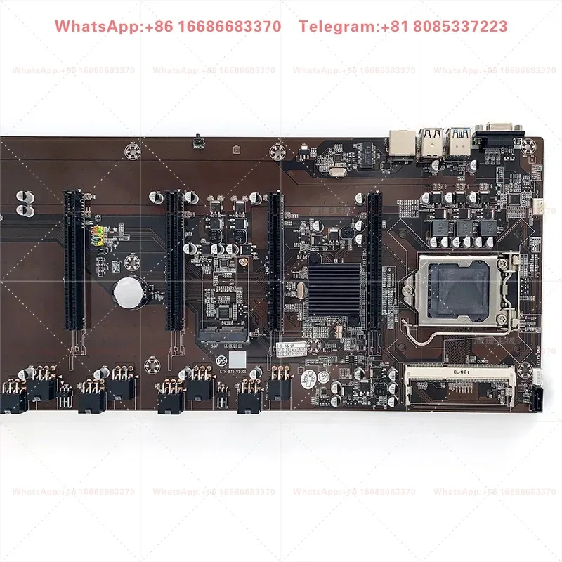 B75 B85 B250 X79 Multi Slot Mainboard 8 Slot Straight Plug Mainboard Large Spacing 65mm Hardware Parts