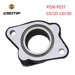 ZSDTRP Carb Inlet Intake Pipe Carburetor Interface Adapter Intake Manifold For HONDA CG125 CG150 PZ26 PZ27 AK125 JAGUAR150
