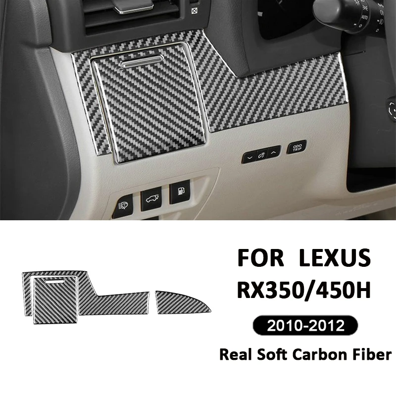 

Carbon Fiber Car Drive Instrument Panel Left Trim Panel Interior Decoration Sticker For LEXUS RX350 RX450H 2010-2012 Auto Parts