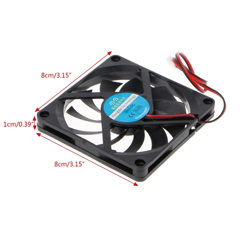 8010 CPU/GPU Cooling Fan Laptop Cooler Cooling Pad Portable for DC 24V 2Pin
