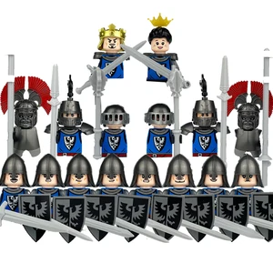 MOC-Medieval Soldado Militar Blocos de Construção, Kit Figura Do Exército, Cavalo De Guerra, Roman Spartan Guerreiro Cruzados, Boy Toy Gift Bricks, K015 10 principais vendas medieval guerreira - №7