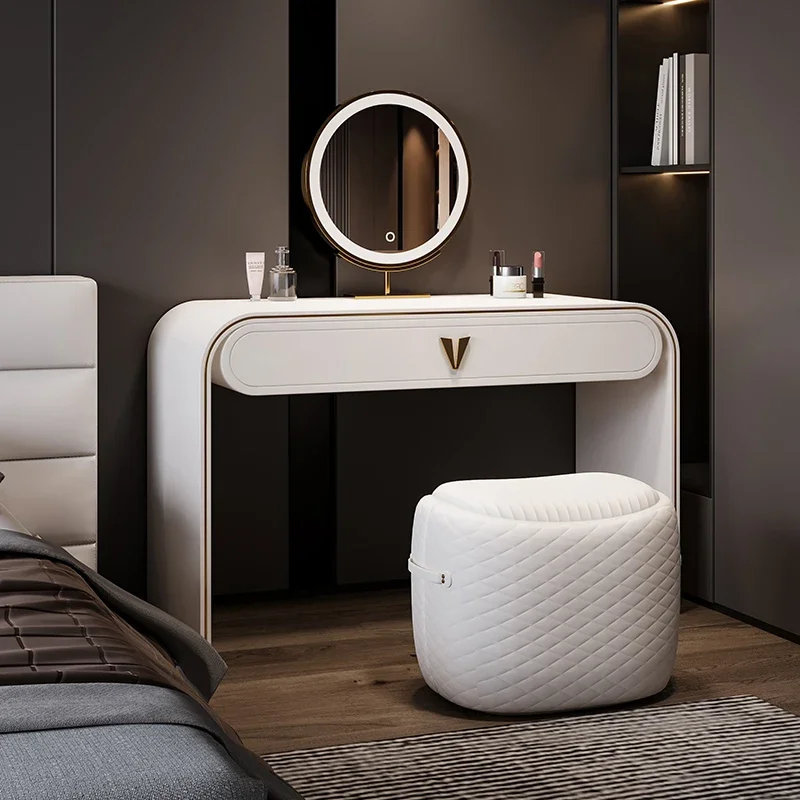 

Nordic Luxury Vanity Table Modern Design Makeup Mirror Vanity Table Esthetics Storage Scrivania Makeup Bedroom Furniture