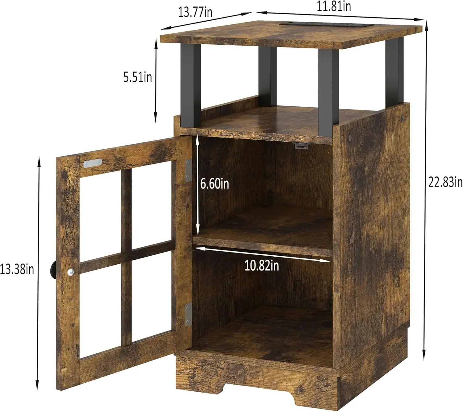 

Ночная тумбочка с зарядной станцией, прикроватный столик с Usb-портами и розетками, прикроватный столик с хранилищем для спальни